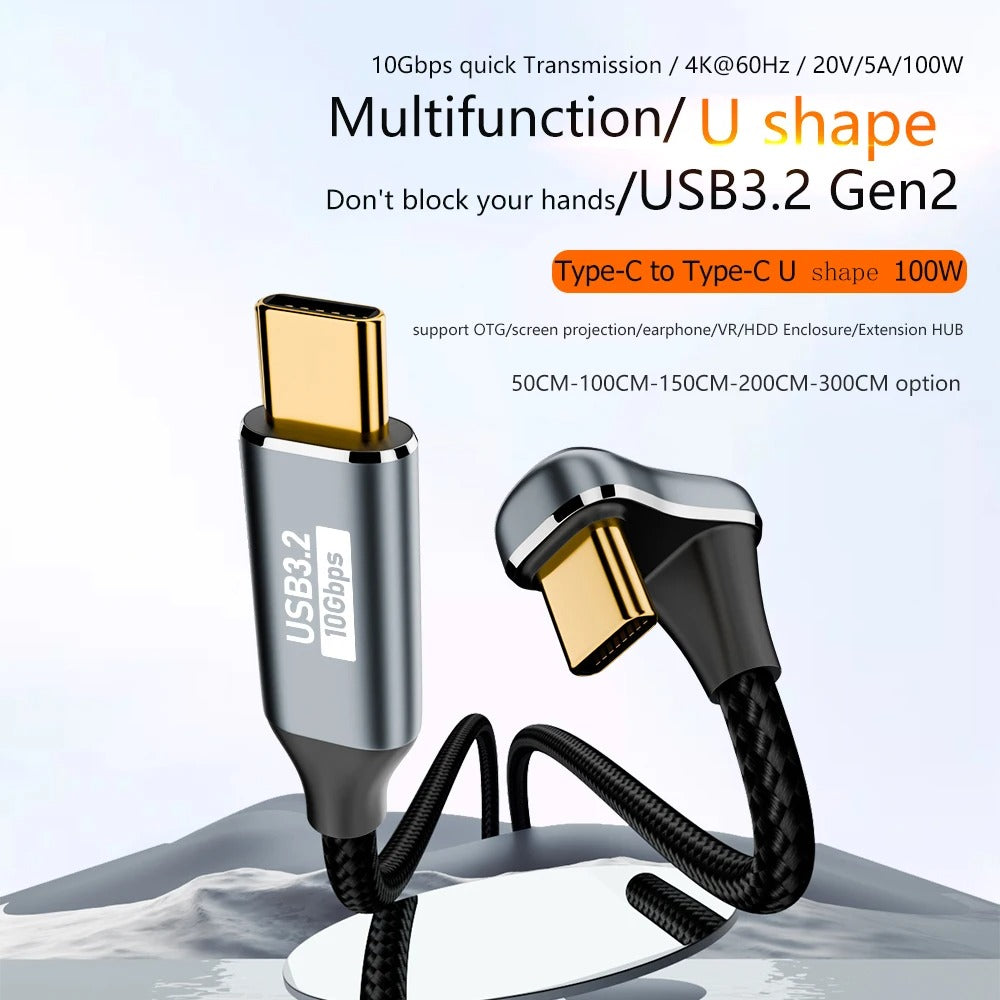 0.5m USB 3.2 Gen 2 10Gbps Data Transfer Cable Type-C Male to Male Charging Audio Cable 0.5m USB 3.2 Gen 2 10Gbps Data Transfer Cable Type-C Male to Male Charging Audio Cable